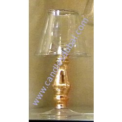 Pillar Candle Holder Gold Glass.