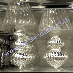 Candle Holders Silver Glass.