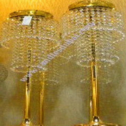 Candle Holders in Antique Gold and Glass Finish.