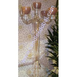 Candleberra - Glass with 4 Arms - Holds 5 Candles.