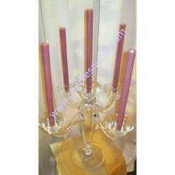 Candleberra - Glass with 4 Arms - Holds 5 Candles.
