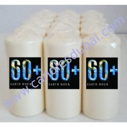 Earth Hour Pillar Candles - Corporate withBranding